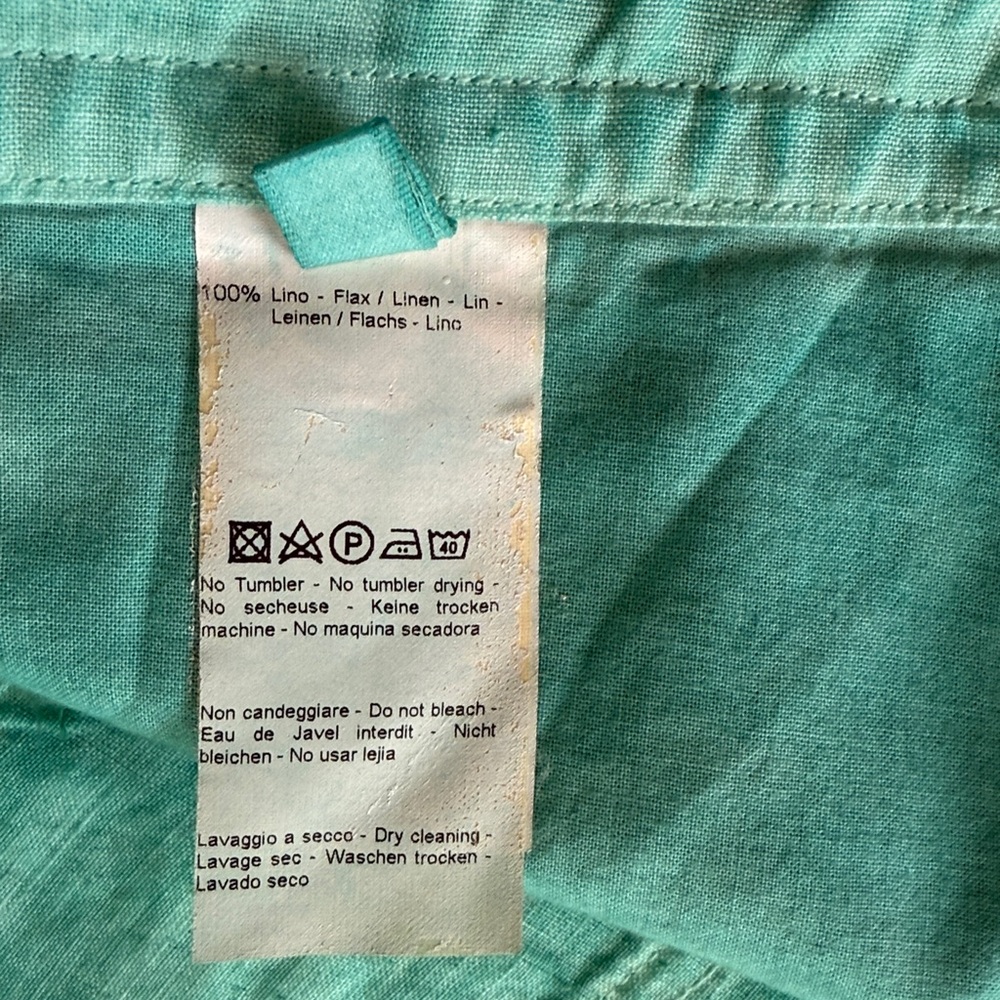 NWT Auth 120% LINO linen turquoise SHORTS/ Bermuda shorts sz M-10/12- 46 ITALY - Picture 14 of 16